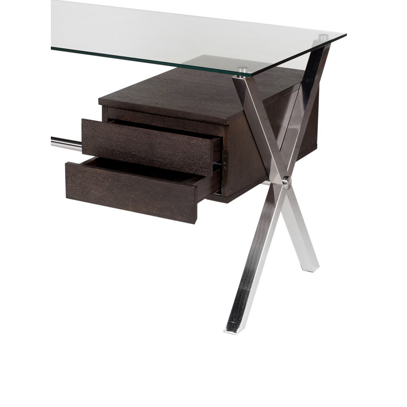 Bureau d'écriture Pangea Home Beverly, Espresso / argent