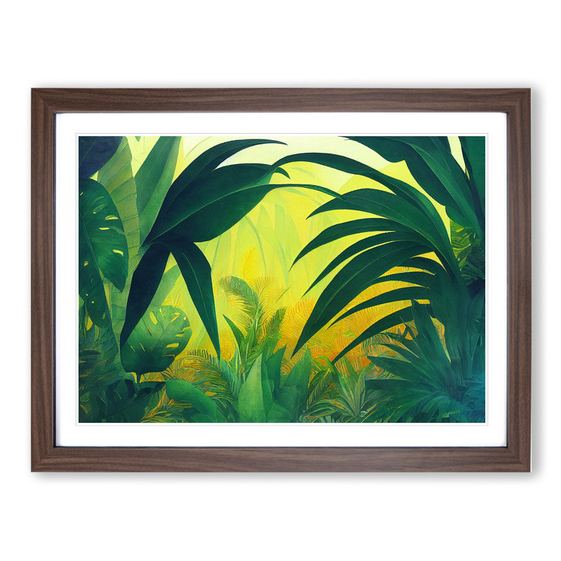 Jungle Vol.1 - Single Picture Frame Painting, 25cm H x 34cm W x 2cm D, Walnut