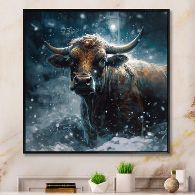«Cow in the Snow I» sur toile