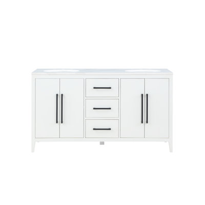Adrienne 60" Double Bathroom Vanity with Quartz Top