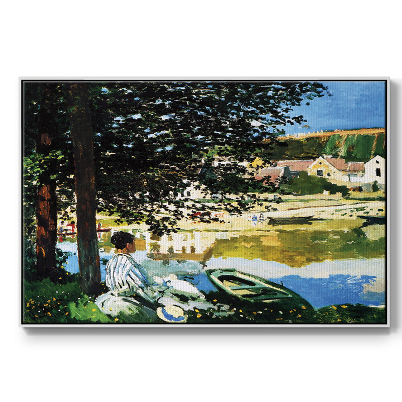 Monet sur toile, H 41 po x l 27 po x P 2 po, Blanc