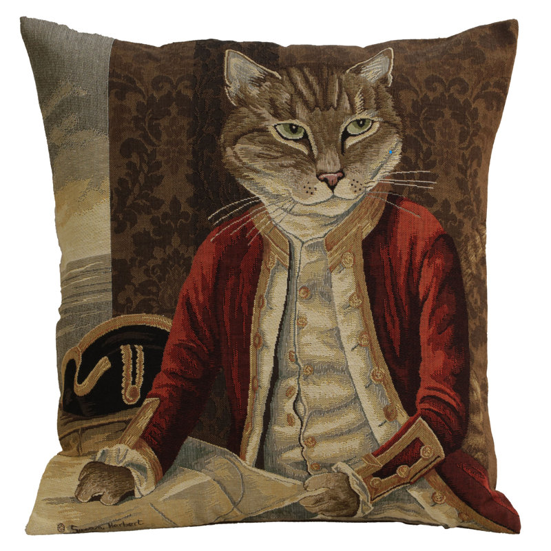 Herbert Cats B European Cushion Covers, Brown Herbert Cats 1