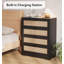 Commode 4 tiroirs, commode haute en rotin-1123550518