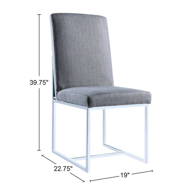Chaises de salle à manger rembourrées grises (de 2) avec structure en métal solide - Élégant support élégant pour 2 pièces