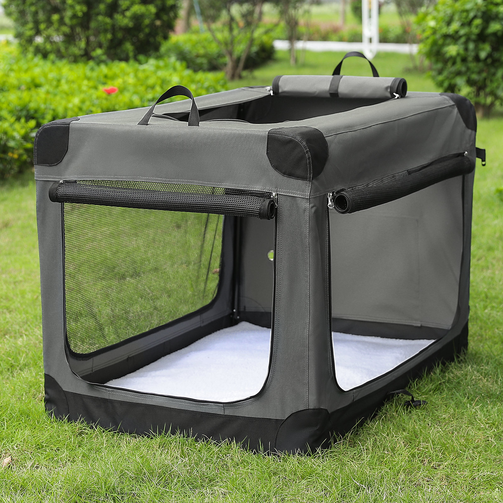 Image showcasing Tucker Murphy Pet™ 4-Door Collapsible Soft-Sided Dog Crate For Small ...