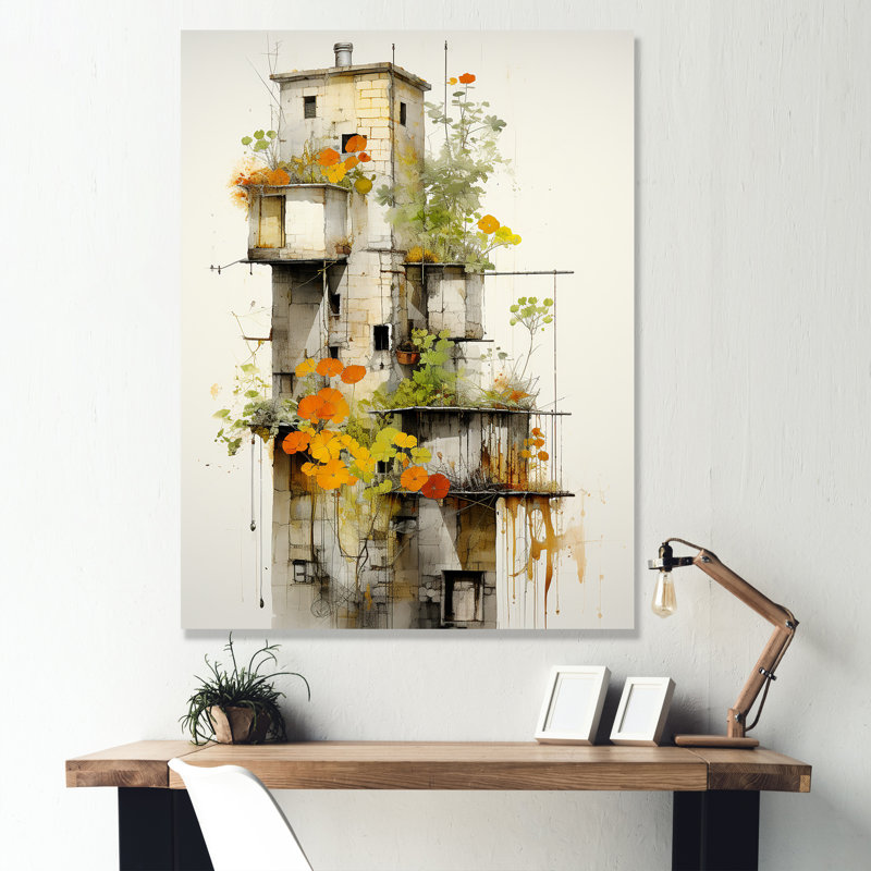 Minimalisme botanique, tours de la jungle II - art mural tours, H 20 po x l 12 po x P 1 po, Cadre flottant doré