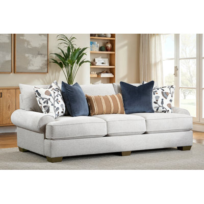 Griffin 97" Upholstered Sofa with Reversible Cushions and 5 Accent Pillows