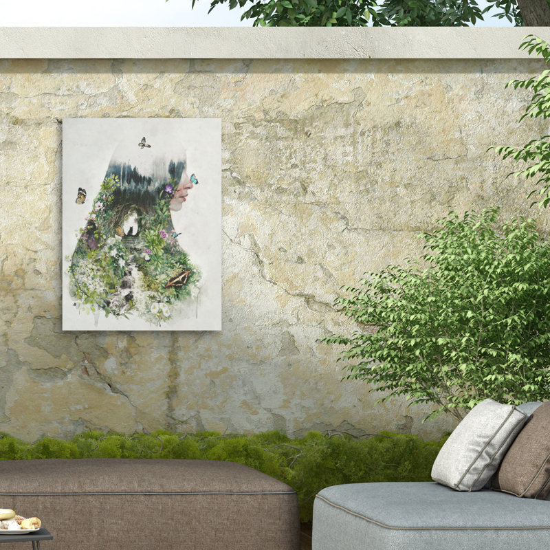 Toile d'extérieur Barrett Biggers A Cat In The Garden, H 35 po x l 47 po