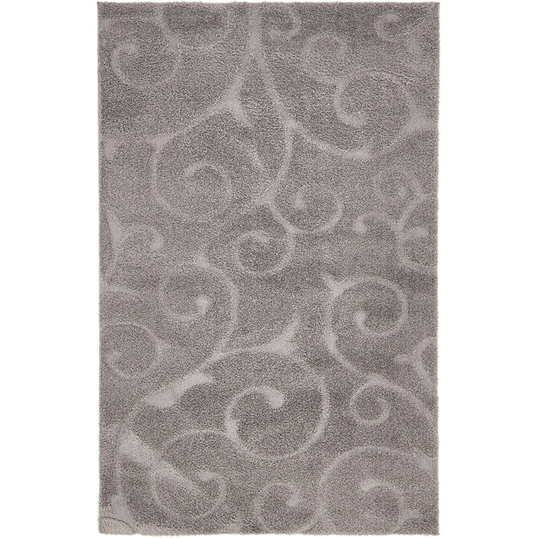 Scheffer Floral Dark Gray Area Rug
