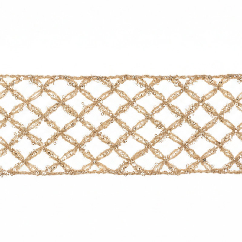10 fils de jute et de ruban de guirlande câblé., H 0,1 po x l 360 po x P 4 po, Beige