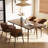Modern Extendable Dining Table, 63" to 94" Rectangular Wood Kitchen Table with Tapered Metal Legs, Walnut/Gold
