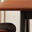 Table de salle à manger rectangulaire en bois massif avec pieds noirs-20582643-20582642