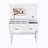 Flip Top Vanity Desk With LED Lighted Mirror & Built-In Outlet - Makeup Vanity Table With 2 Drawers, Open Storage, Hooks For Jewelry (No Stool Included, White)