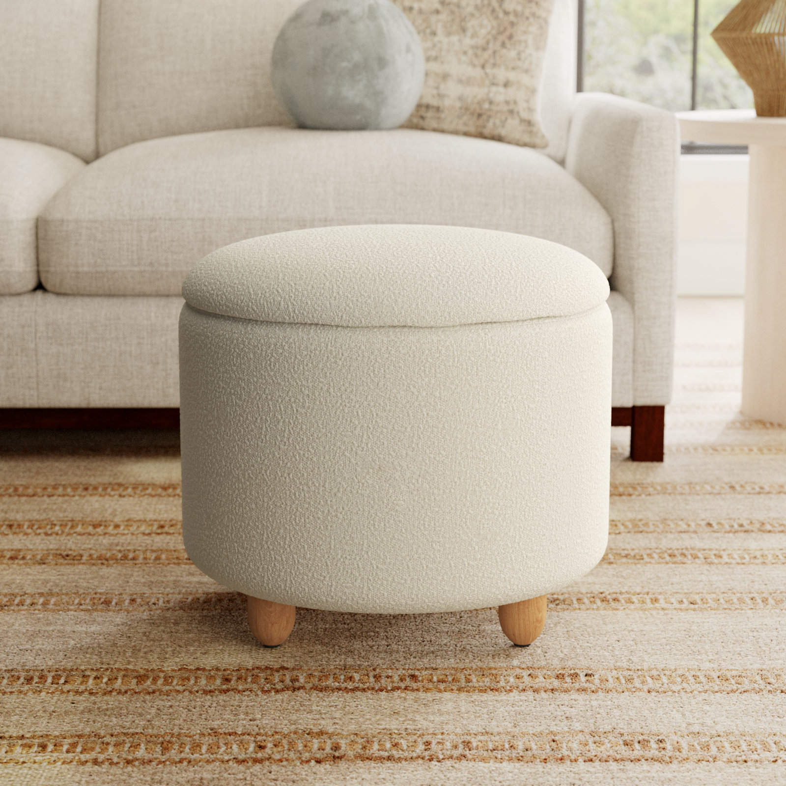 Mancora 21" Ottoman, Ivory