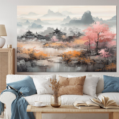 Golden Whispers Of Japan II - Landscape Japan Canvas Wall Art