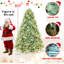 Arbre de Noël illuminé 7 pi avec 700 lumières DEL chaudes, 2518 pointes en PE + PVC, branches articulées et support en métal robuste