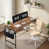 Brown/Black Table/Beige Chair