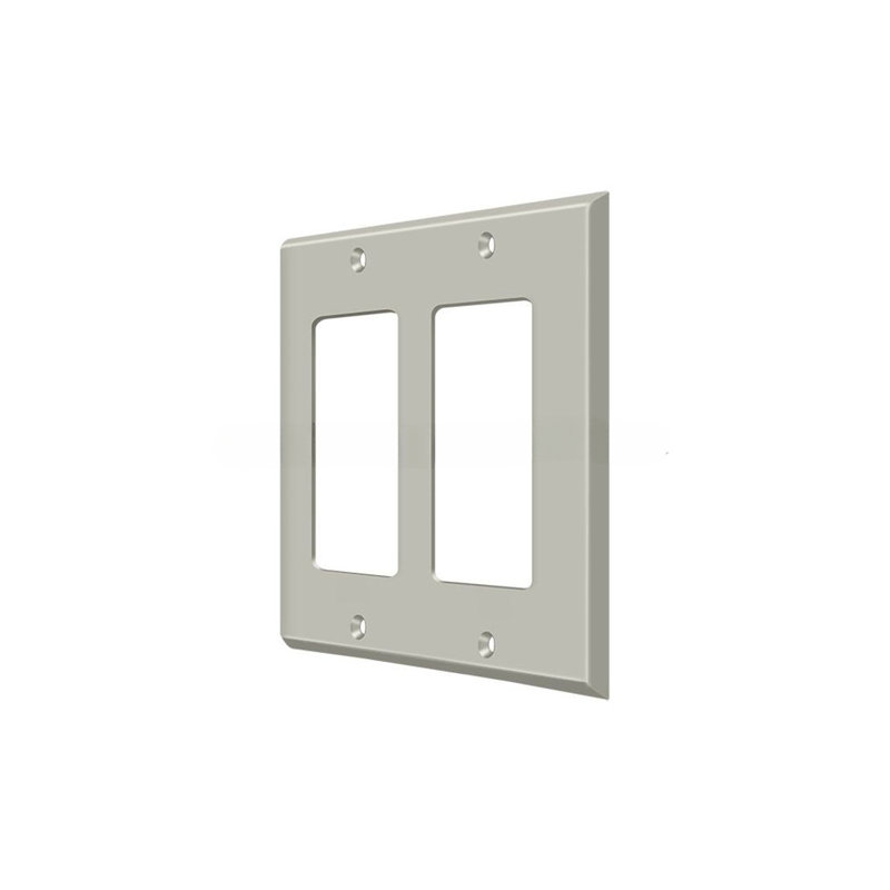 Deltana SWP4741U26 Switch Plate; Double Rocker; Bright Chrome Finish, Nickel