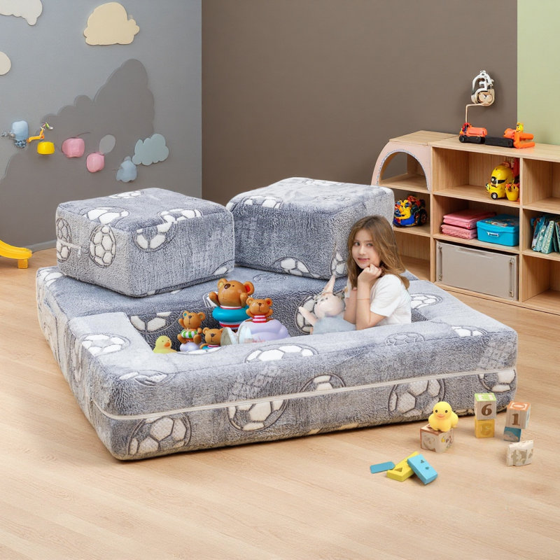 Modular Play Couch, Sectional Sofa, Bedroom And Playroom Furniture, Convertible Foam And Floor Cushion, DIY Creativing Playroom Seating & Booth For Playroom, Bedroom, Living Room