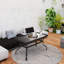 Table basse d'extérieur 37 po avec plateau en verre trempé noir