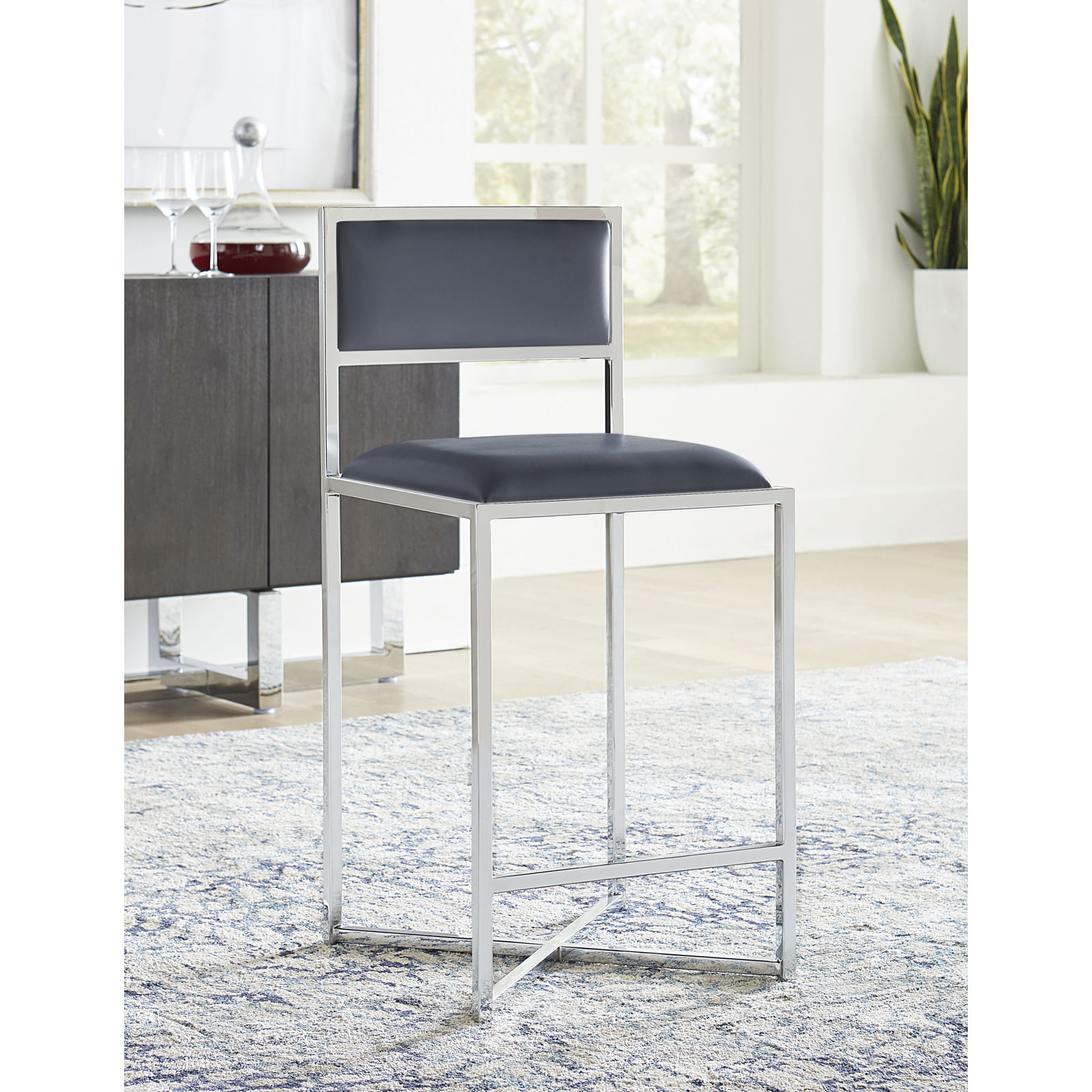 Malen Bar and Counter Stool, Counter Stool (26” Seat Height), Cobalt