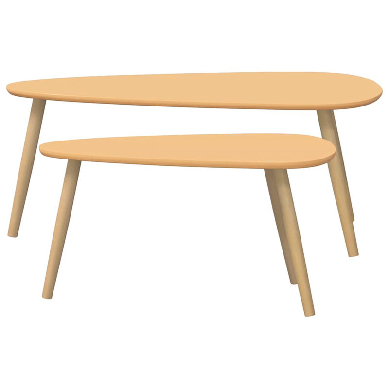 Ensemble de 2 tables basses gigognes 2 pièces, Brun