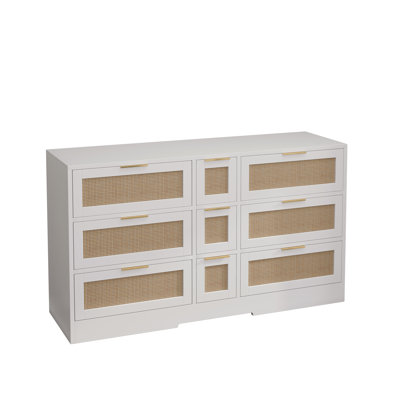 51.2" Rattan Locker With 9 74253A82A4864A4CBA1E7D08139B010C – Stylish Storage Cabinet With Metal Handles For Kitchen, Living Room, And Bedroom