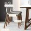 Chaise d'appoint à dossier solide gris et brun (ensemble de 2)