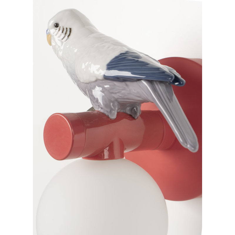 The Parrot Party 1 - Light Coral/Cream Armed Sconce