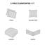 Ensemble de literie 5 pièces - blanc, très grand, microfibre, à volants, édredon très grand blanc lavable à la machine, textiles de maison