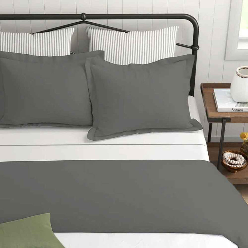 Ensemble de housse de couette en microfibre lavée et plissée très douce, Housse de couette très grand / très grand califo