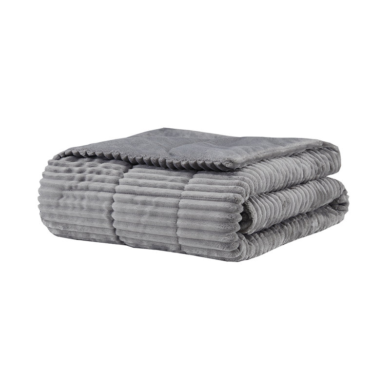Jeté rembourré en duvet synthétique Parker Wheat Ridge, Gris