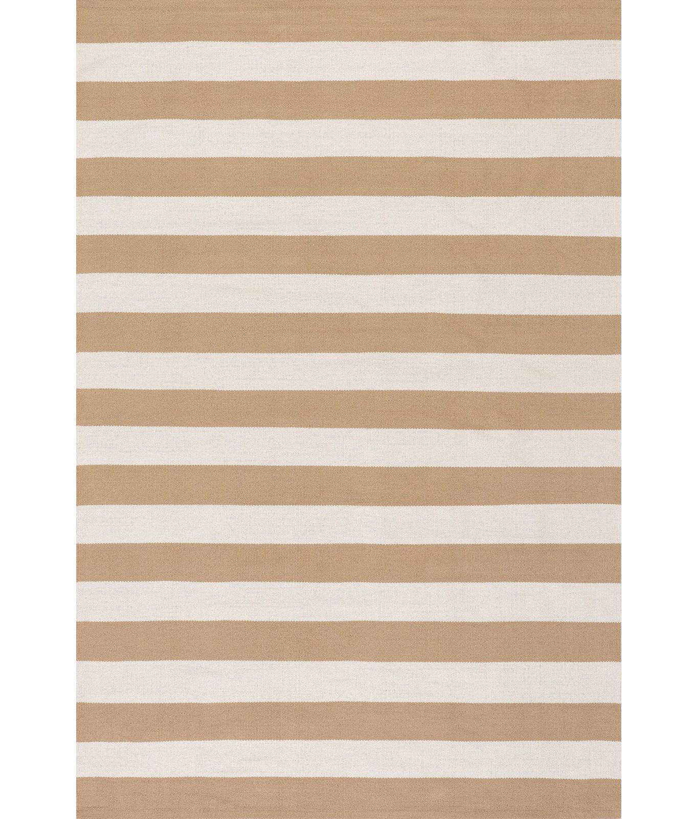 Khaki Hand-Woven Striped Outdoor Rug, Rectangle 9'6" x 13'6"