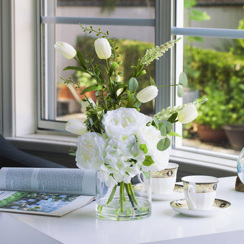 Faux Silk Tulips Arrangement in Vase