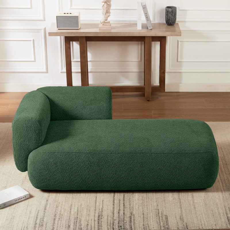 Chaise longue rembourrée Christinia, Orienté à droite, Vert