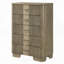 Commode verticale de style transitionnel avec 5 tiroirs de rangement pour la chambre à coucher