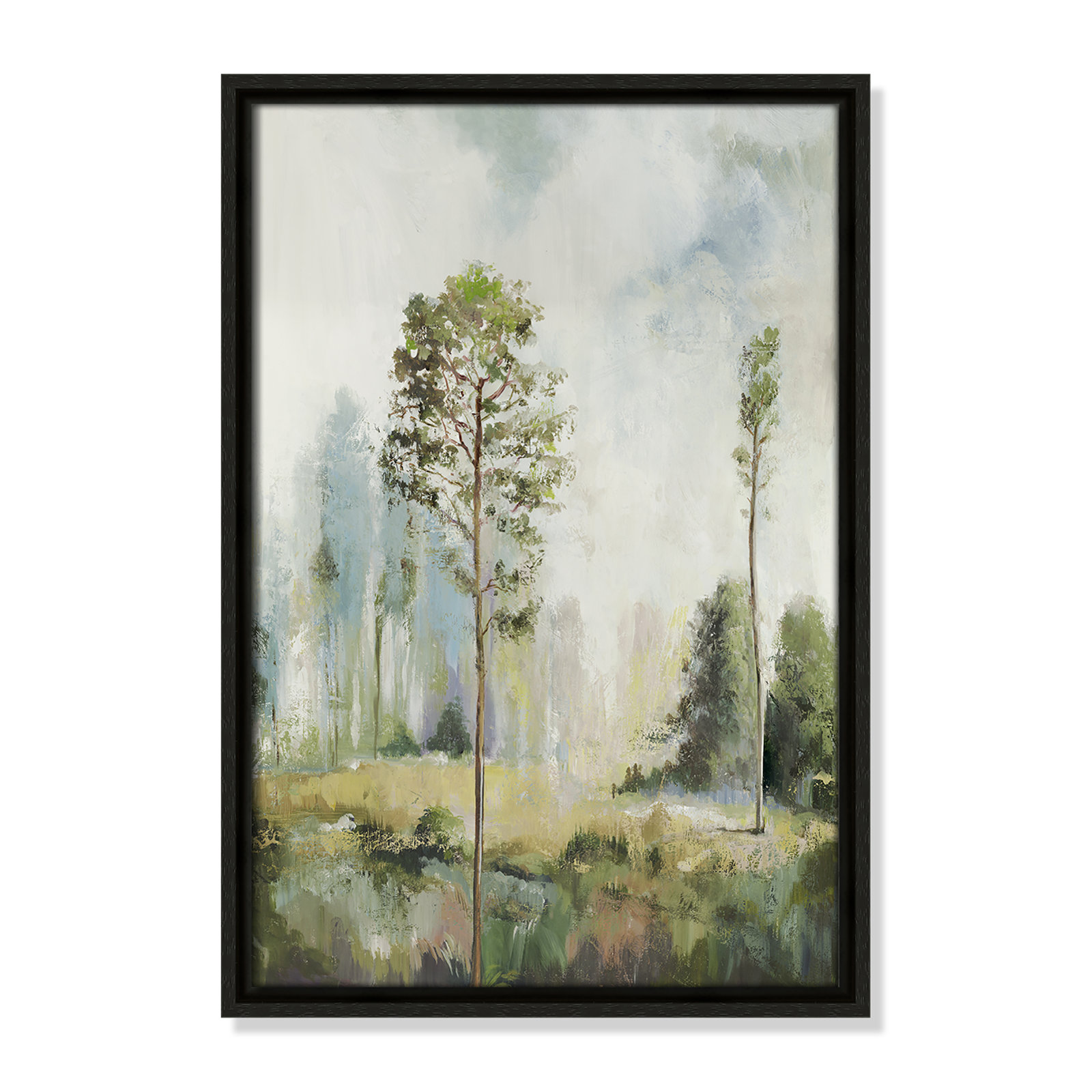 Teton "Tall Green Trees I" Print by Allison Pearce, 19.5" H x 13.5" W, Espresso