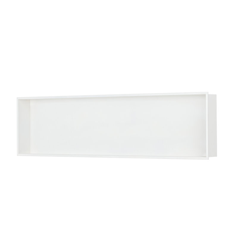 Niche de douche encastrée rectangulaire 48 po x 13 po en acier inoxydable blanc crème