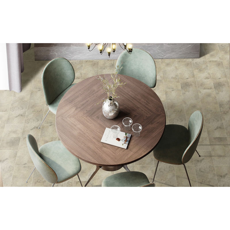 6mm Thick 12'' W x 24'' L Vinyl Plank, Tan