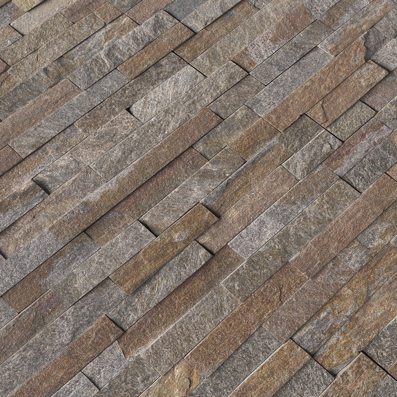 Stonecrest 6 in. x 18 in. Split Face Natural Stone Ledger Corner Wall Tile, Ashen Black