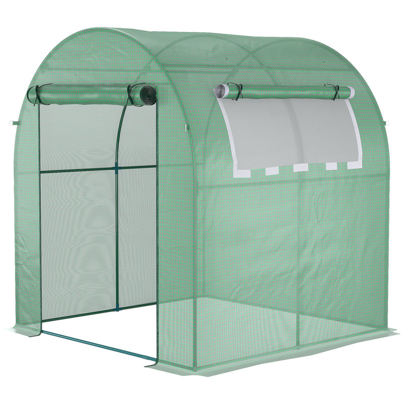 Riven  Traditional Walk In Polytunnel Greenhouse With Roll-Up Doors And Two-Layer PE Cover