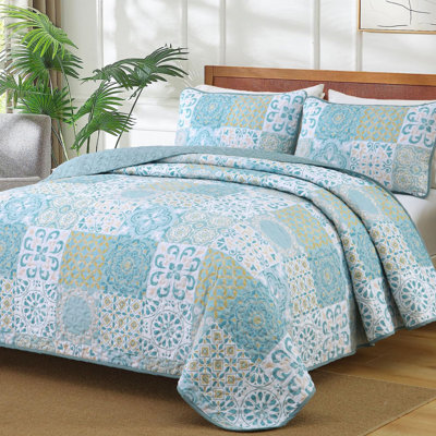Ensemble de courtepointe 3 pièces Patchwork Boho