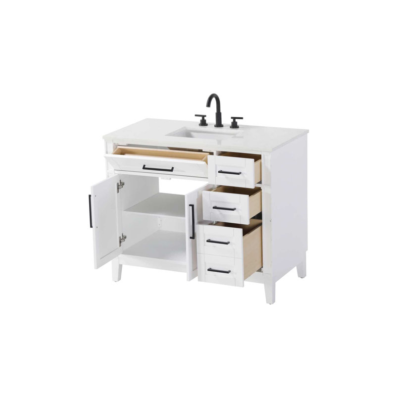Meuble-lavabo simple 42 po blanc miel, Blanc