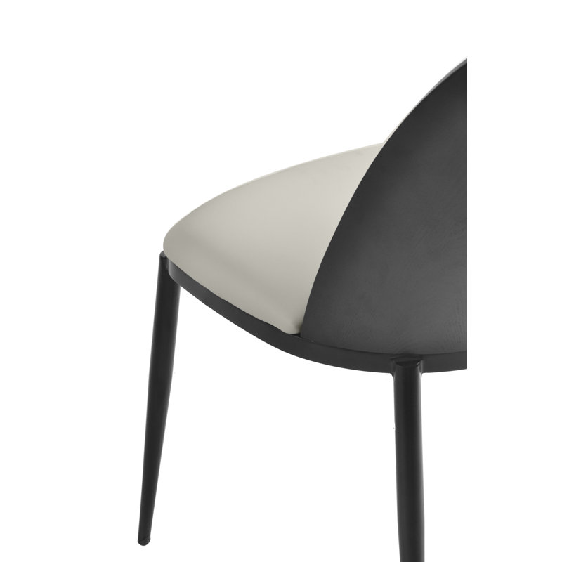 Larenzo 18.7'' H Upholstered Metal Side Chair, Black/Platinum Blue