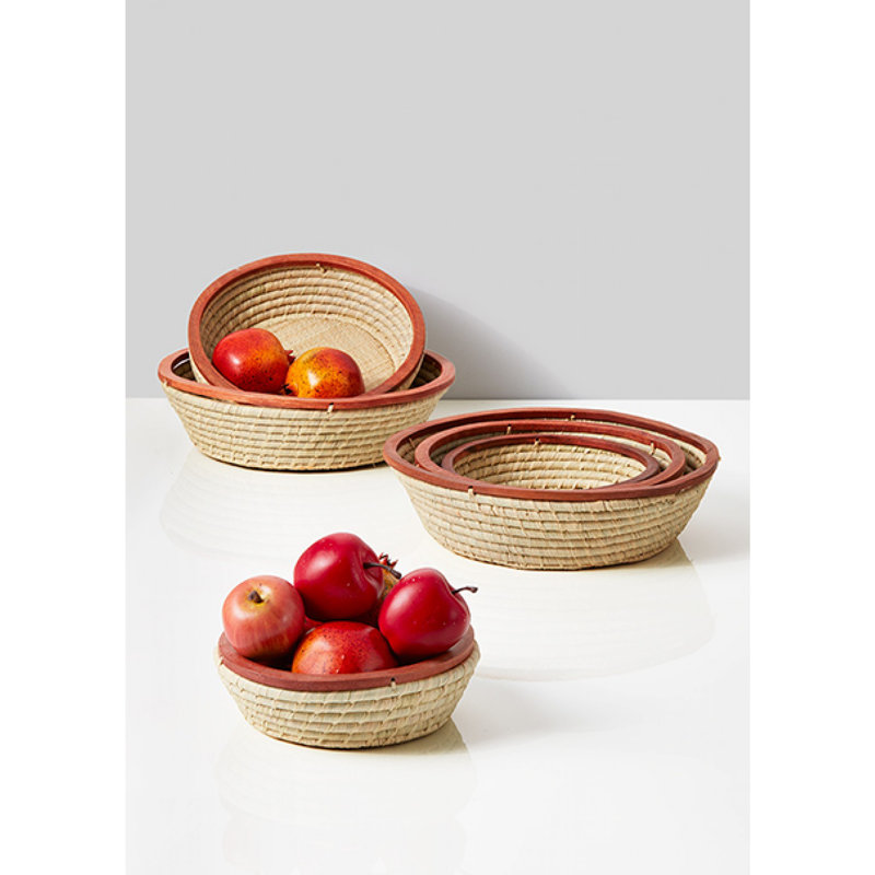 Ensemble de paniers ronds 3 pièces raphia