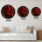 Ruby Red Fabric with Gold Line I - Modern Wall Clock-1175270104