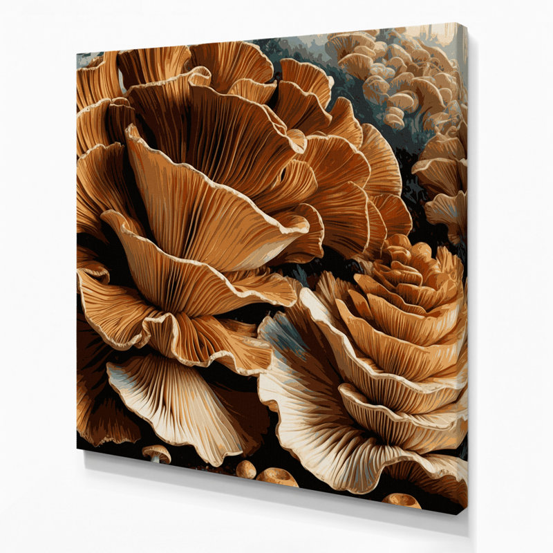 Art mural sur toile "Légumes Maitake", H 12 po x l 12 po