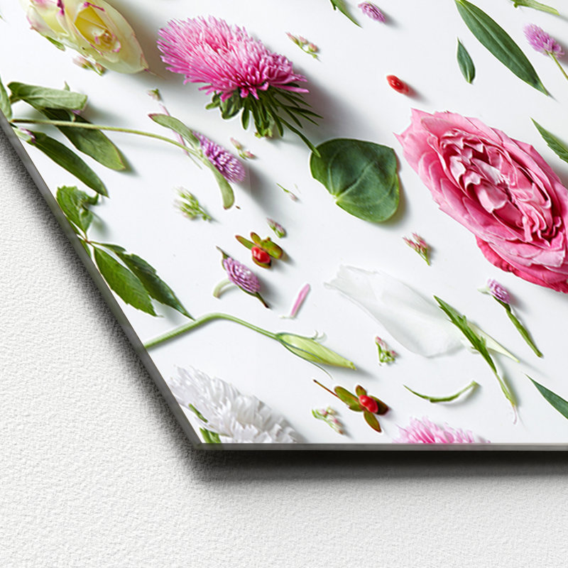 Flower Collection I Photographic Art Print on Glass, 50cm H x 125cm W x 1.4cm D