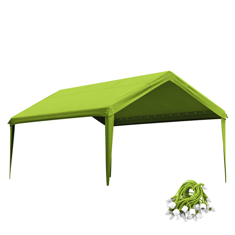 12X20 Ft Carport Canopy Replacement Cover, Carport Roof Cover Only (Frame Is Not Included), Leaf Green
