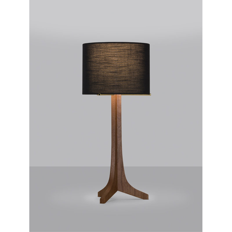 Nauta LED Table Lamp, Dark Stained Walnut, Black Amaretto, Brushed Aluminum
